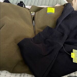 Tek Gear Big & Tall Olive and Black Zip  up Hooded Jacket